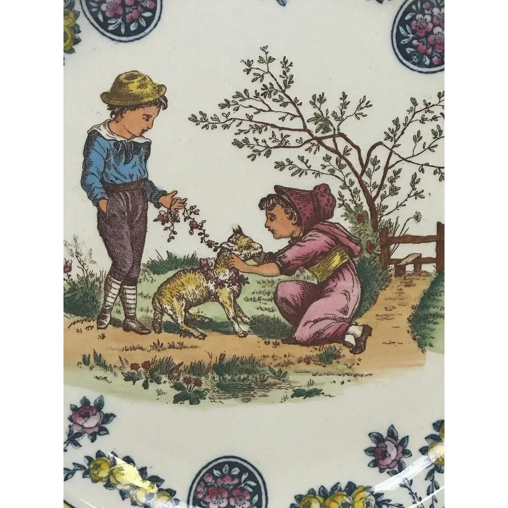Antique 19th Century Wedgwood Etruria 'Garland' Kate Greenaway 10.25" Plate - Picture 2 of 10